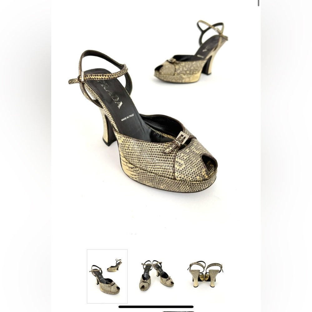 Prada ringtail lizard platform mercy shoes 39 1/2